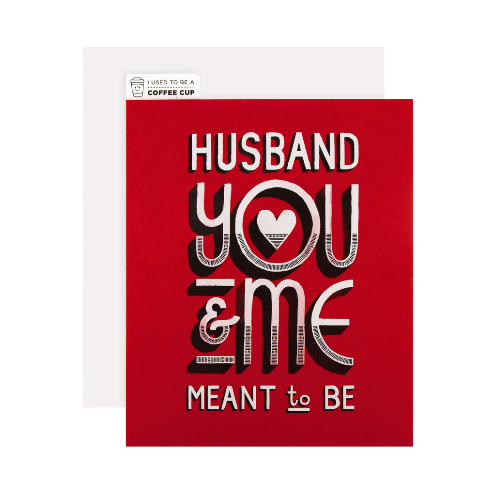Valentine Card for Husband - CupCycled™ Retro Text Design