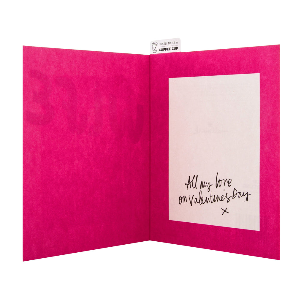 Valentine Card for Wife - CupCycled™ Contemporary Text Based Design