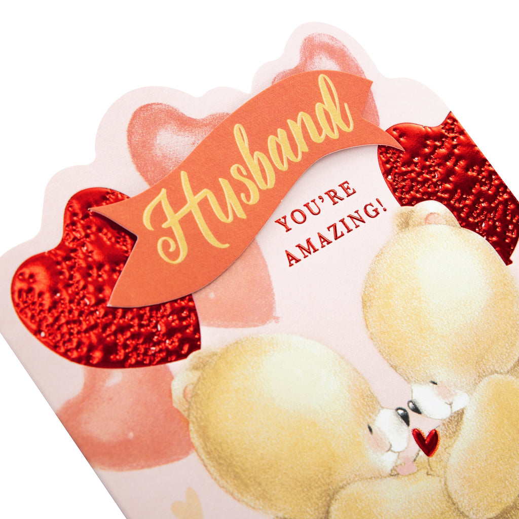 Valentine Card for Husband -Cute Die-cut Forever Friends Design