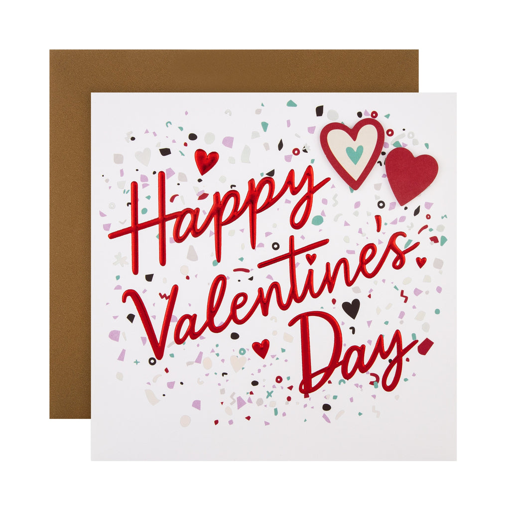 Valentine Card - Classic Foiled Text Design