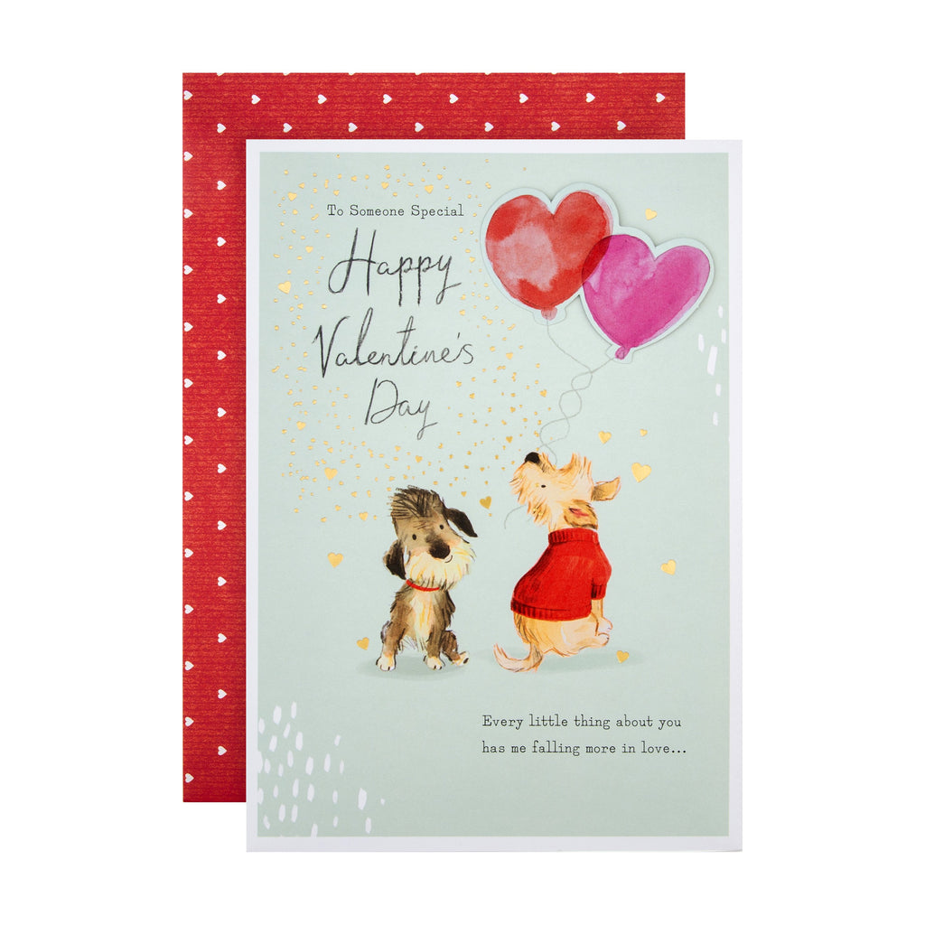 Valentine Card for Someone Special - Cute Illustrated Dog Design
