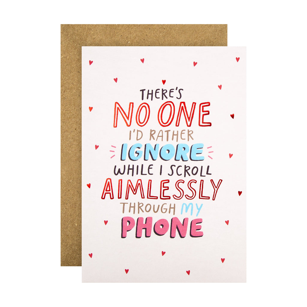 Funny Valentine Card - Contemporary Text Based Design