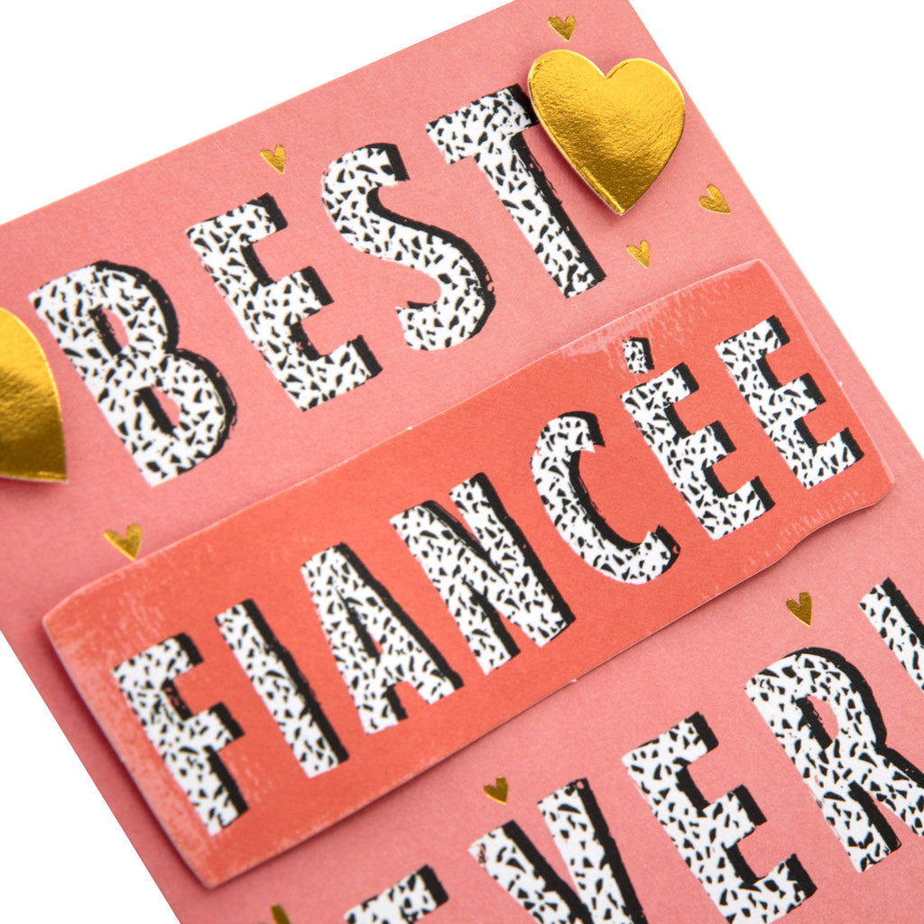 Valentine Card for Fiancée - Contemporary 3D Effect Text Design