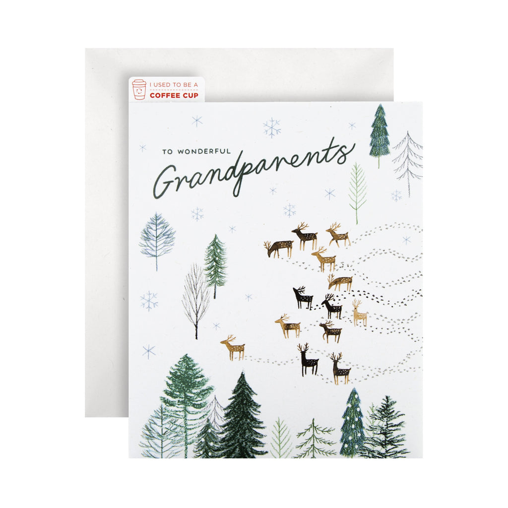 Christmas Card for Grandparents - Cute Croppers CupCycled™ Design