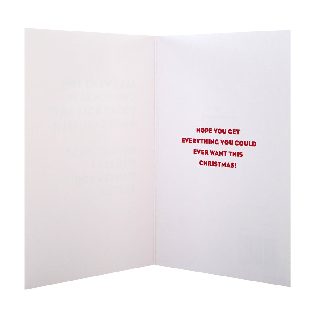 Funny Christmas Card - 2020 'Loo Roll and Sanitiser' Text Based Design