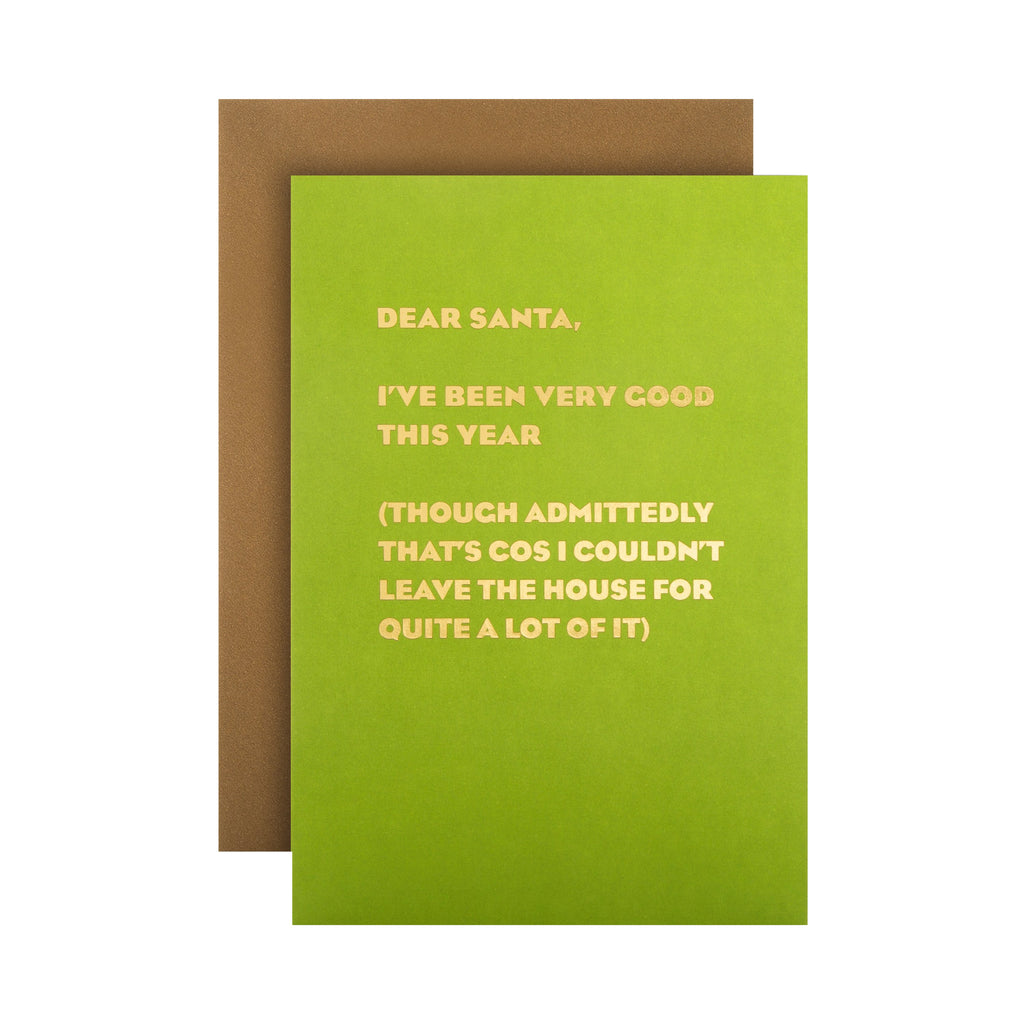 Funny Christmas Card - 2020 'Dear Santa' Text Based Design