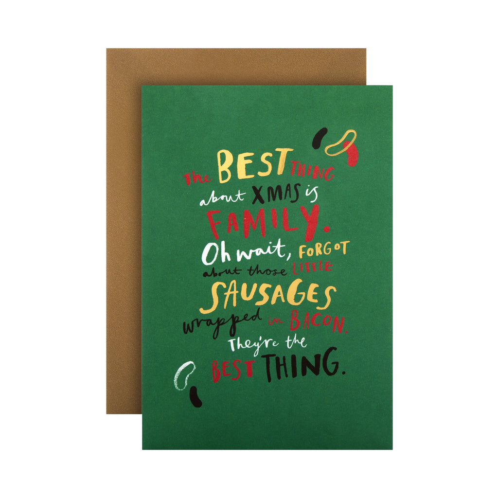 Funny Christmas Card from Hallmark - Festive Food Text Based Design