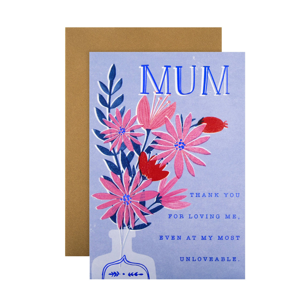 Recyclable Mother's Day Card for Mum - Contemporary Floral 'State of Kind' Design