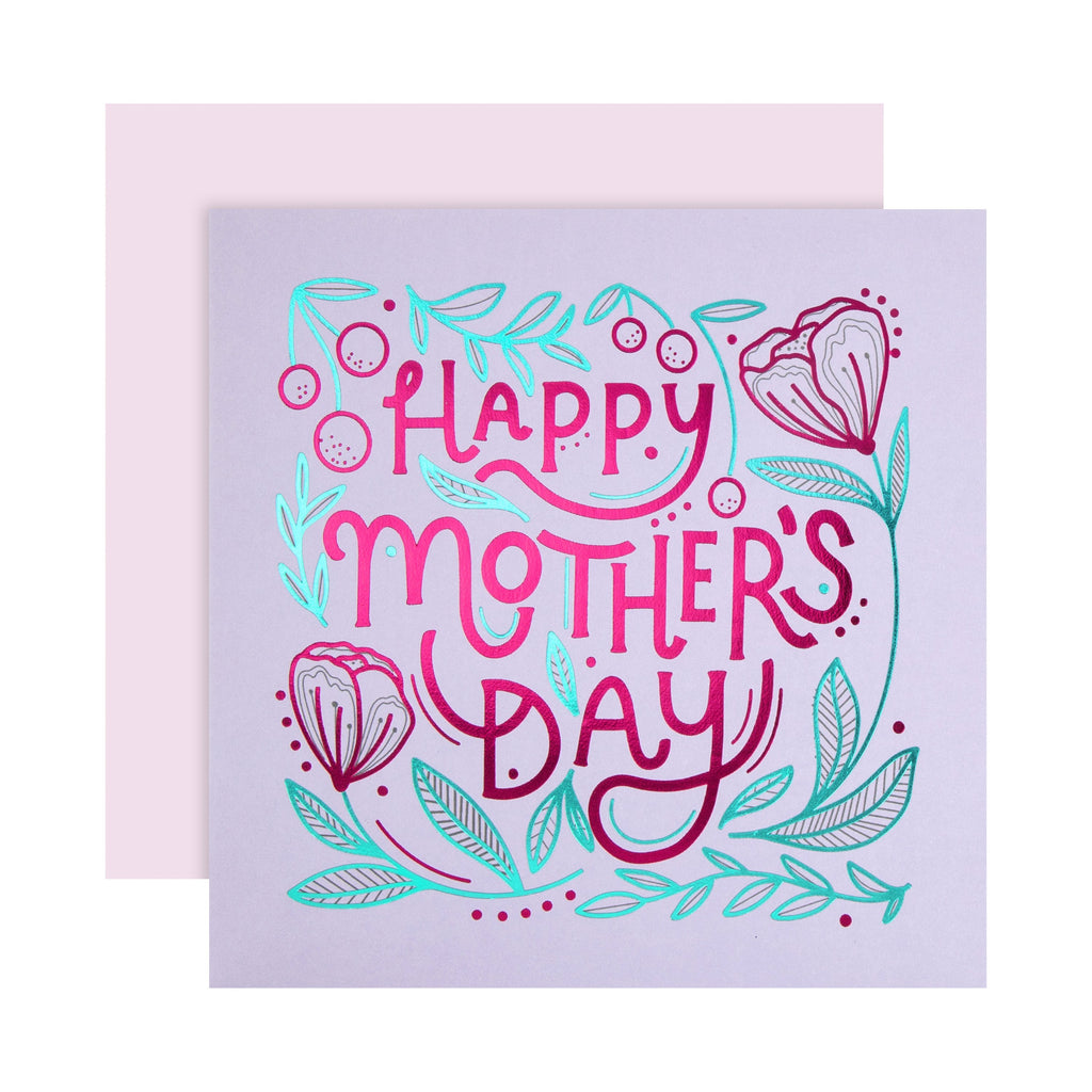 Recyclable Mother's Day Card - Contemporary Foiled Text Design