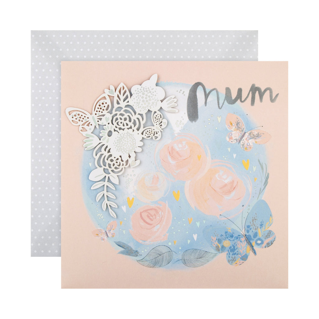 Recyclable Mother's Day Card for Mum - Contemporary Floral Design