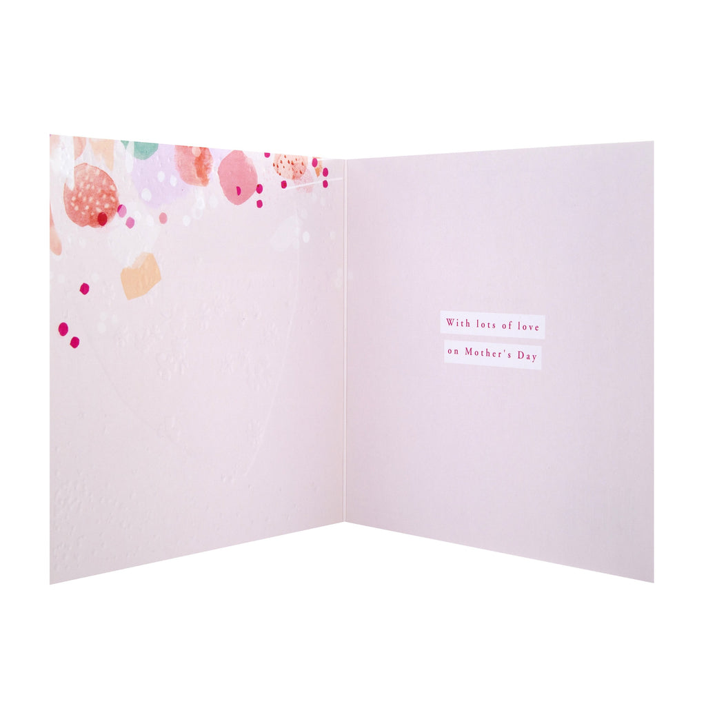 Mother's Day Card for Mum - Contemporary Floral Heart Design