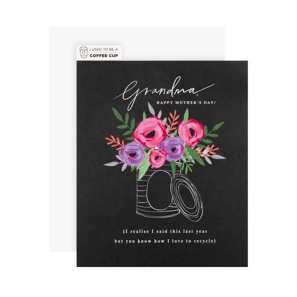 Mother's Day Card for Grandma - CupCycled™ Contemporary Floral Design