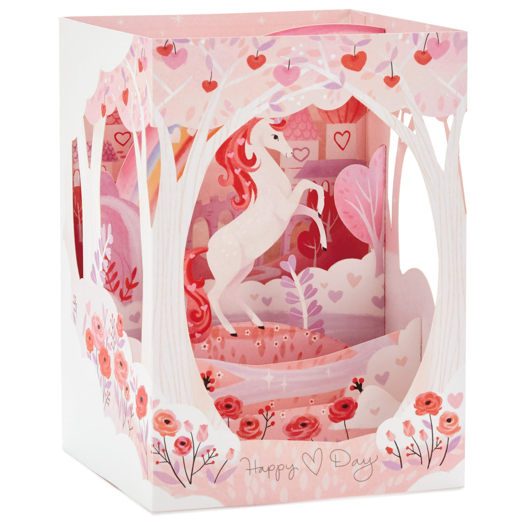 General 3D Pop-Up Valentine's Day Card - Magical Unicorn Design