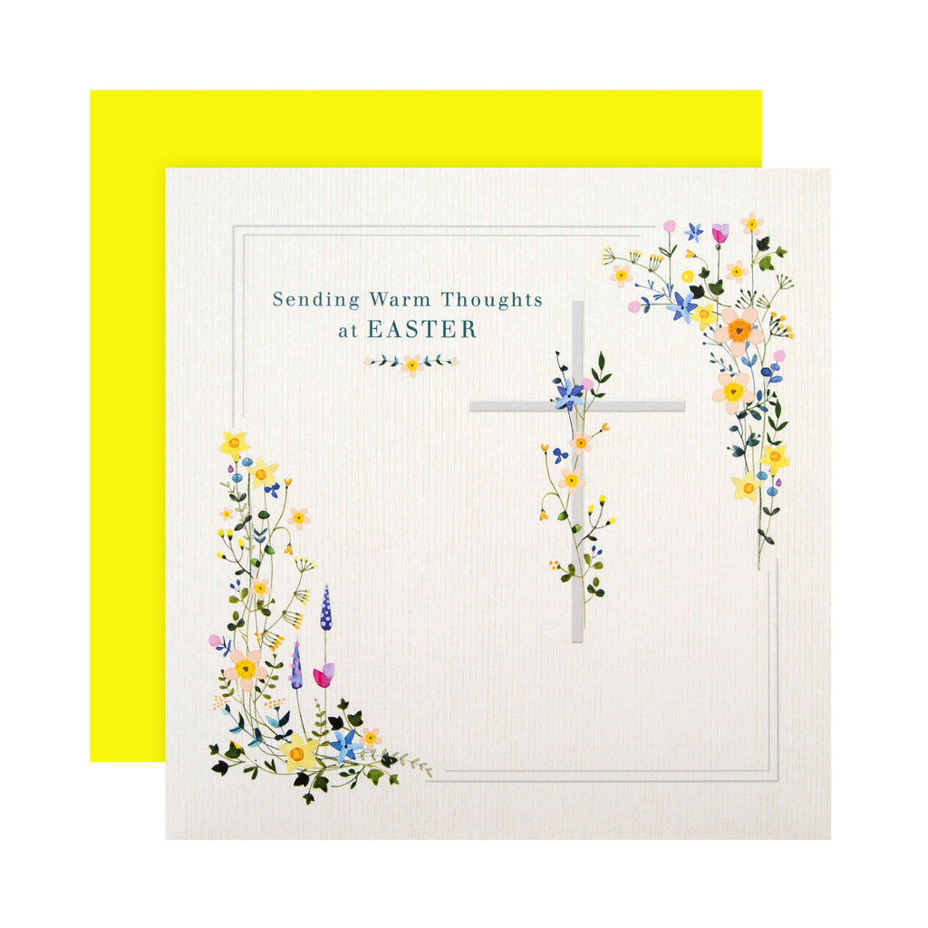 Religious Easter Card - Traditional Embossed Design