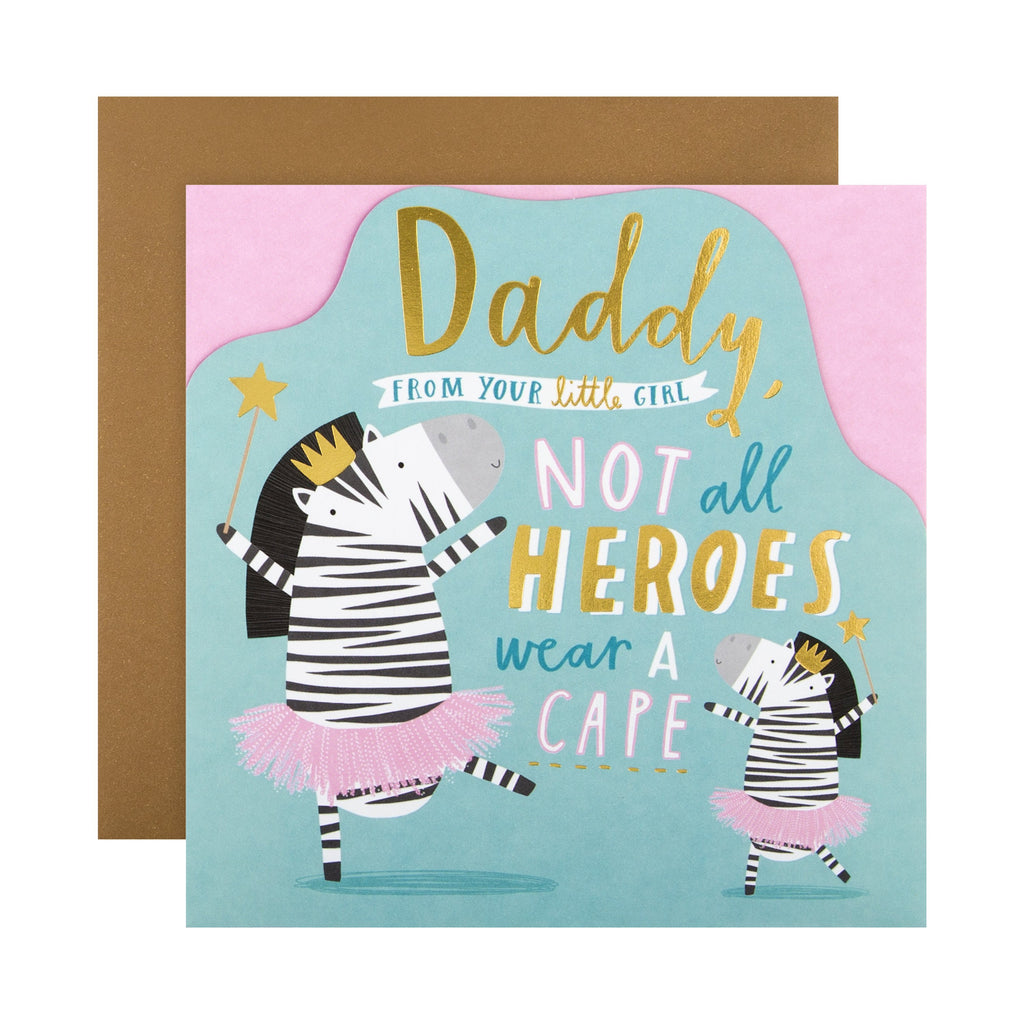 Father's Day Card for Daddy from Little Girl - Quirky Illustrated Design