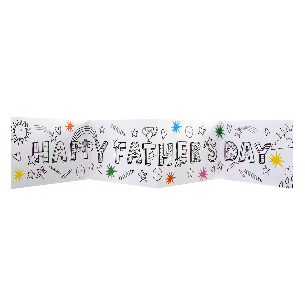 Father's Day Card for Grandad - Colour-in Banner Design