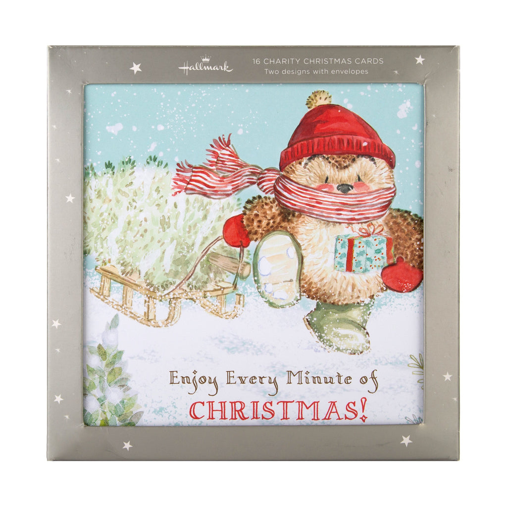 Charity Christmas Cards - Pack of 16 in 2 Cute 'Country Companions' Designs