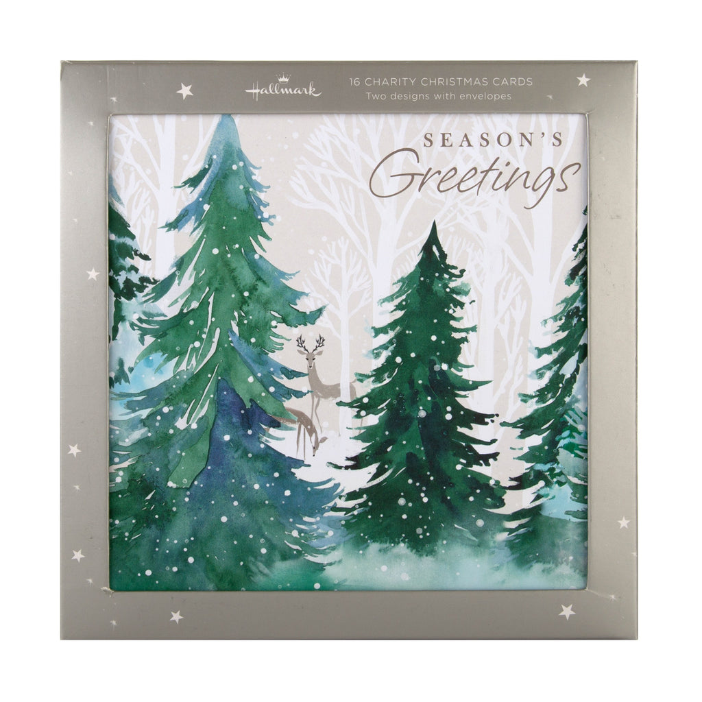 Charity Christmas Cards - Pack of 16 in 2 Contemporary Illustrated Designs