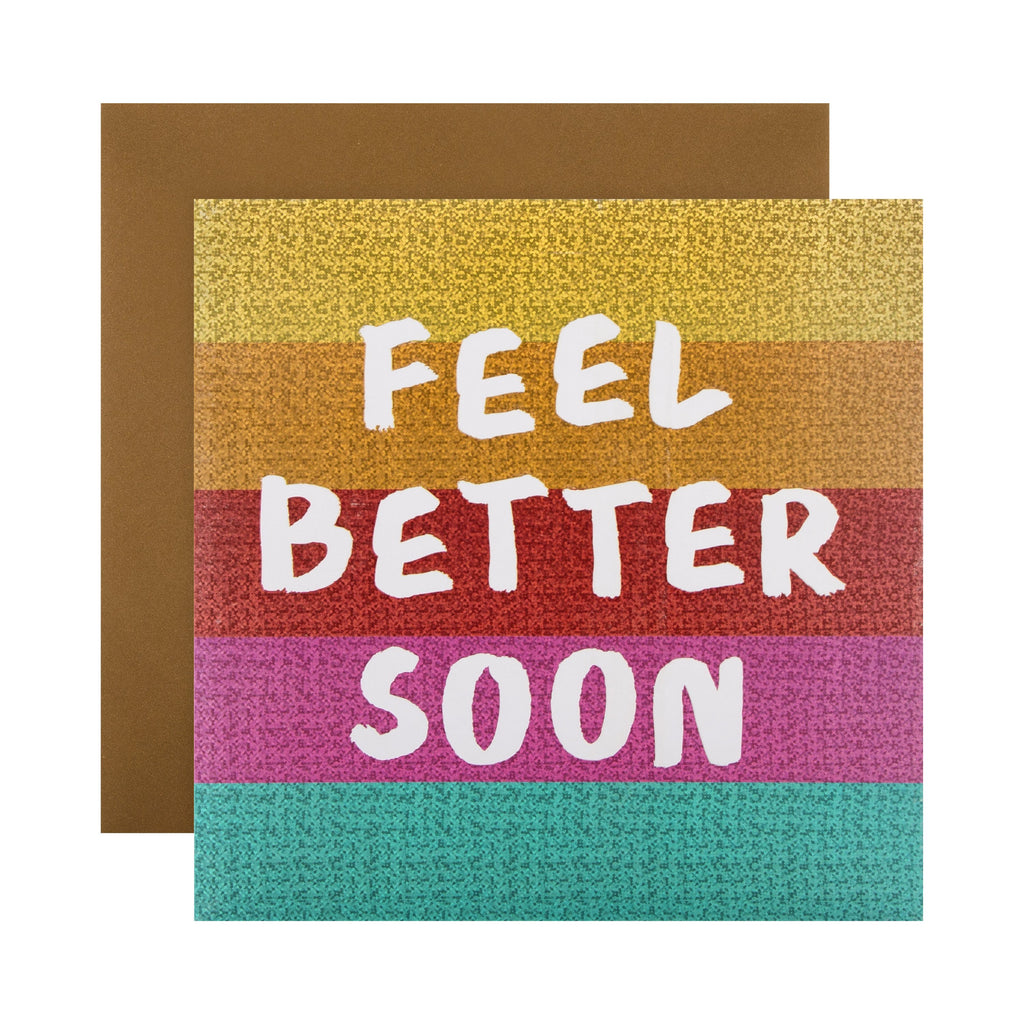 Get Well/Feel Better Soon Card - Contemporary Text Based Design