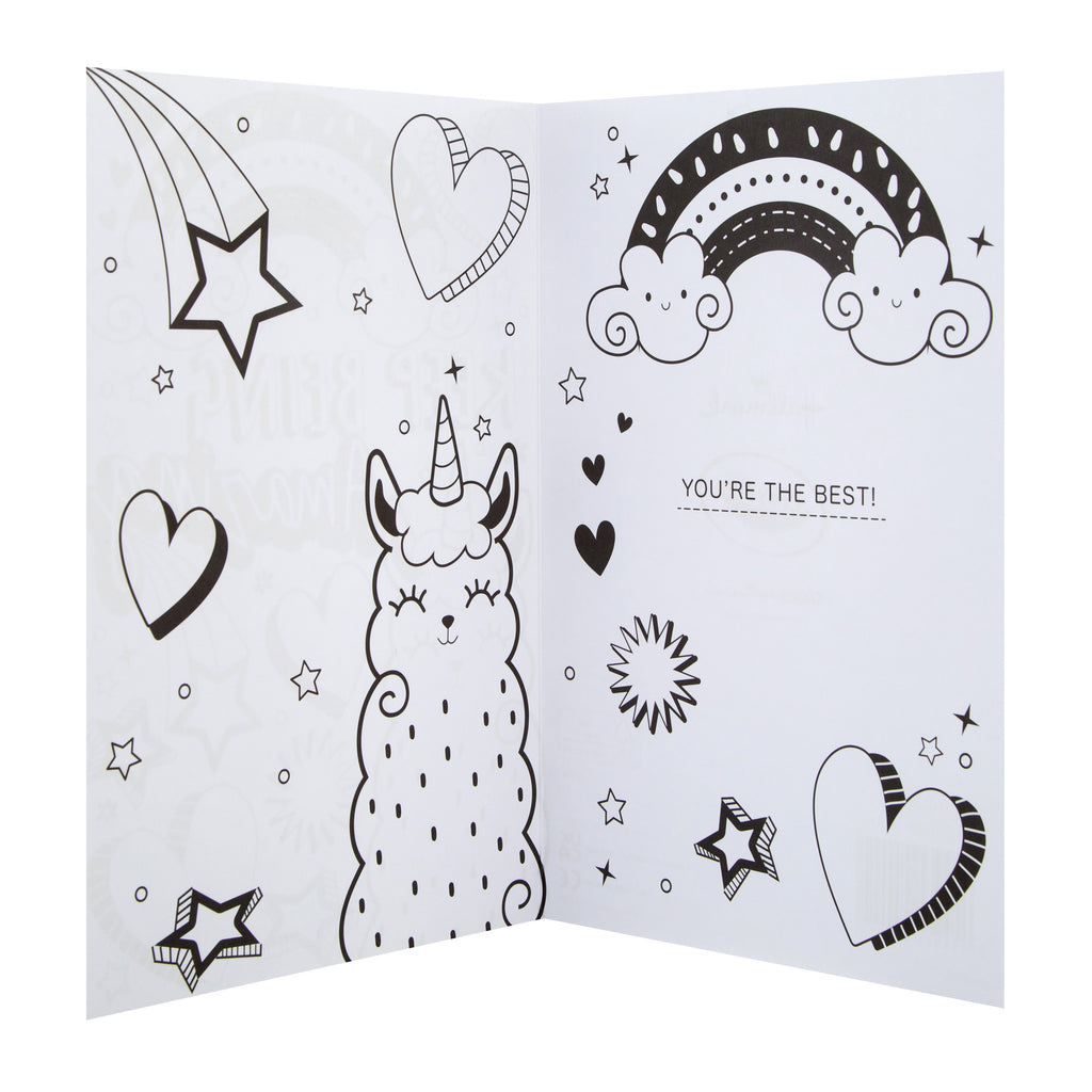 Kids' Any Occasion Card - 'Colour-it-Yourself' Crayola Collection Hearts and Rainbows Design