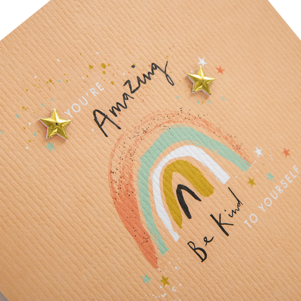 Any Occasion Card - Cute Uplifting Illustrated Design with Recyclable Charms