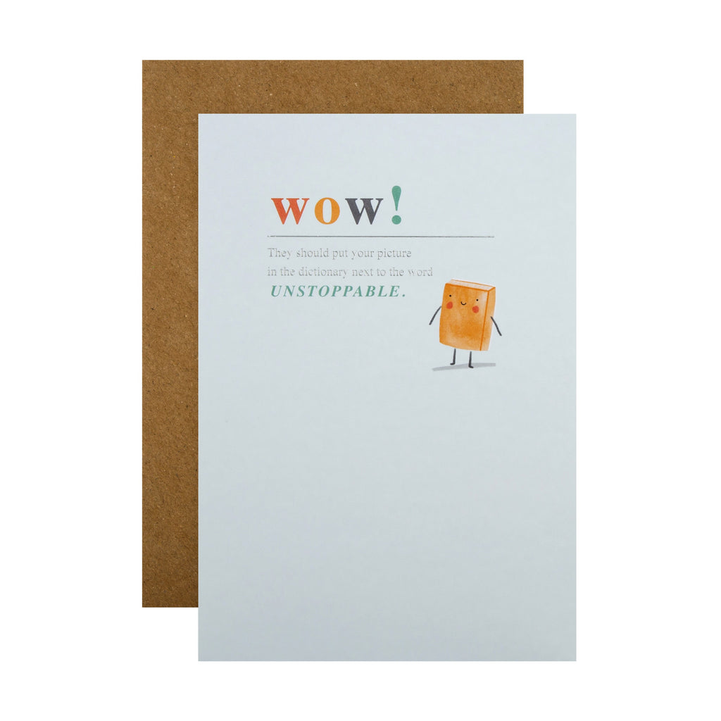 Congratulations/Well Done Card - Cute Illustrated Design