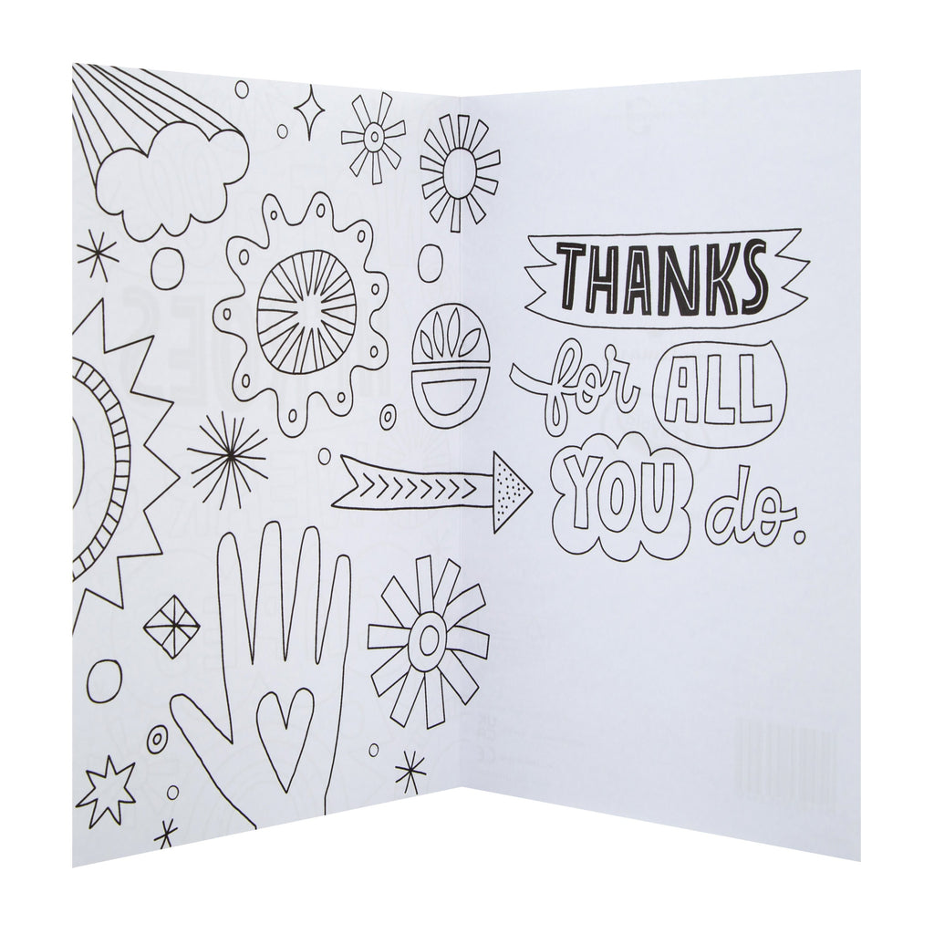 Kids' Thank You Card - 'Colour-it-Yourself' Crayola Collection Heroes Design