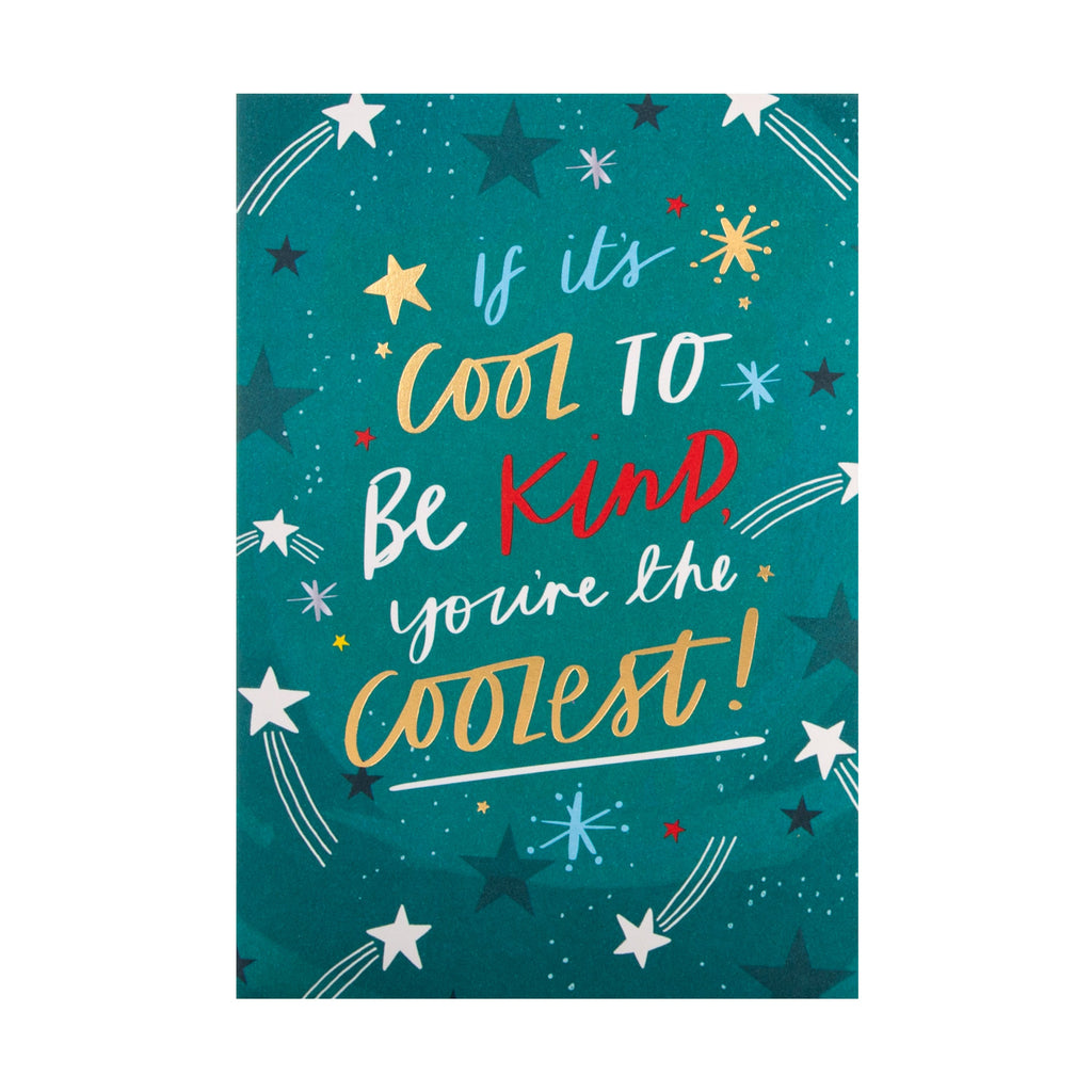 State of Kind' Christmas Card - Be Kind Contemporary Design with Gold Foil