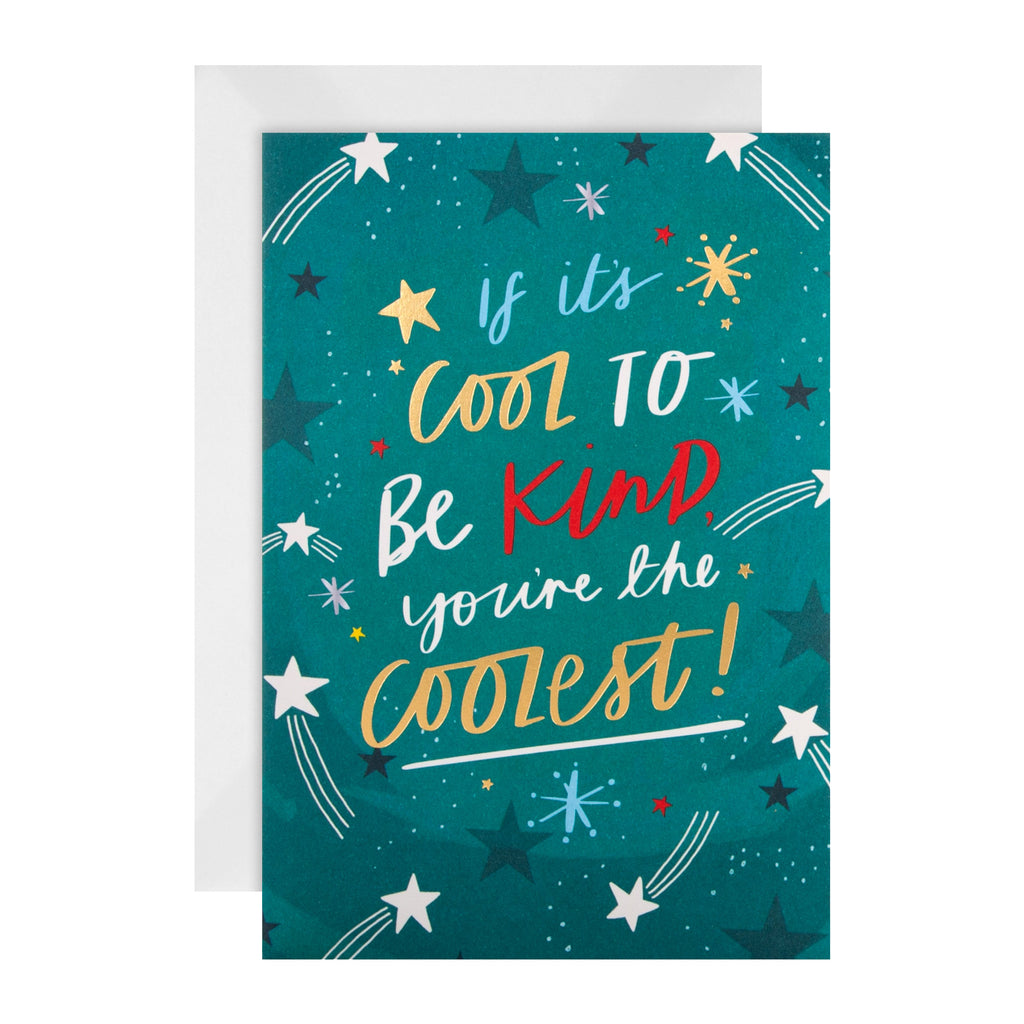 State of Kind' Christmas Card - Be Kind Contemporary Design with Gold Foil