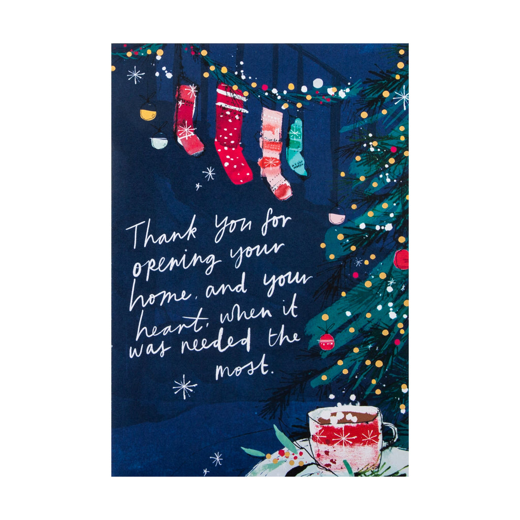 Thank you Christmas Card - 'State of Kind' Festive Decorations Design with Gold Foil