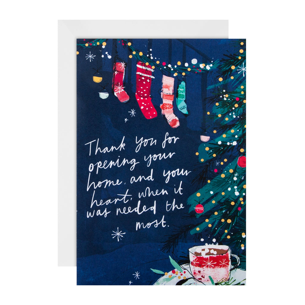 Thank you Christmas Card - 'State of Kind' Festive Decorations Design with Gold Foil