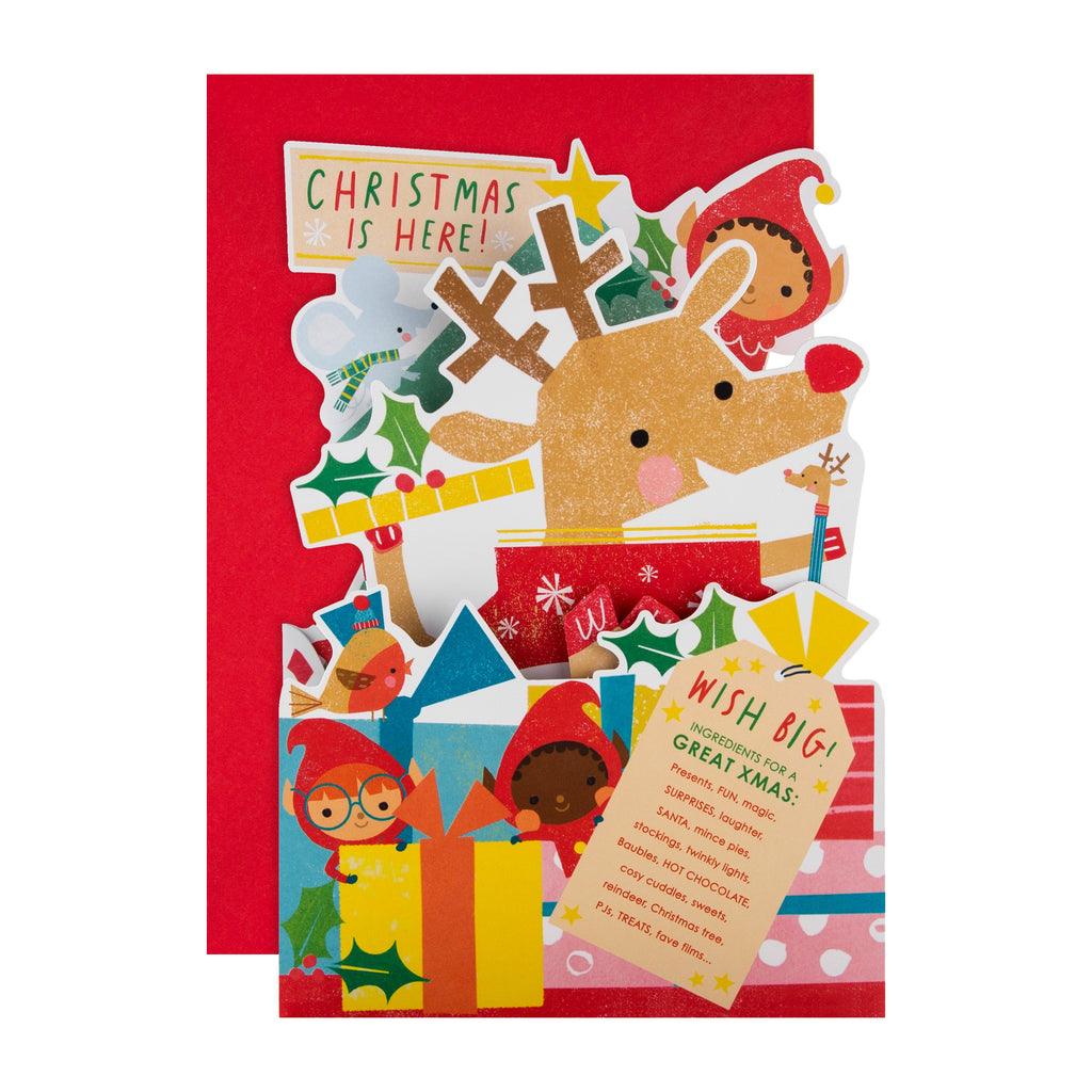 Christmas Card for Kids - Shelf Sitter Santa List 3D Design