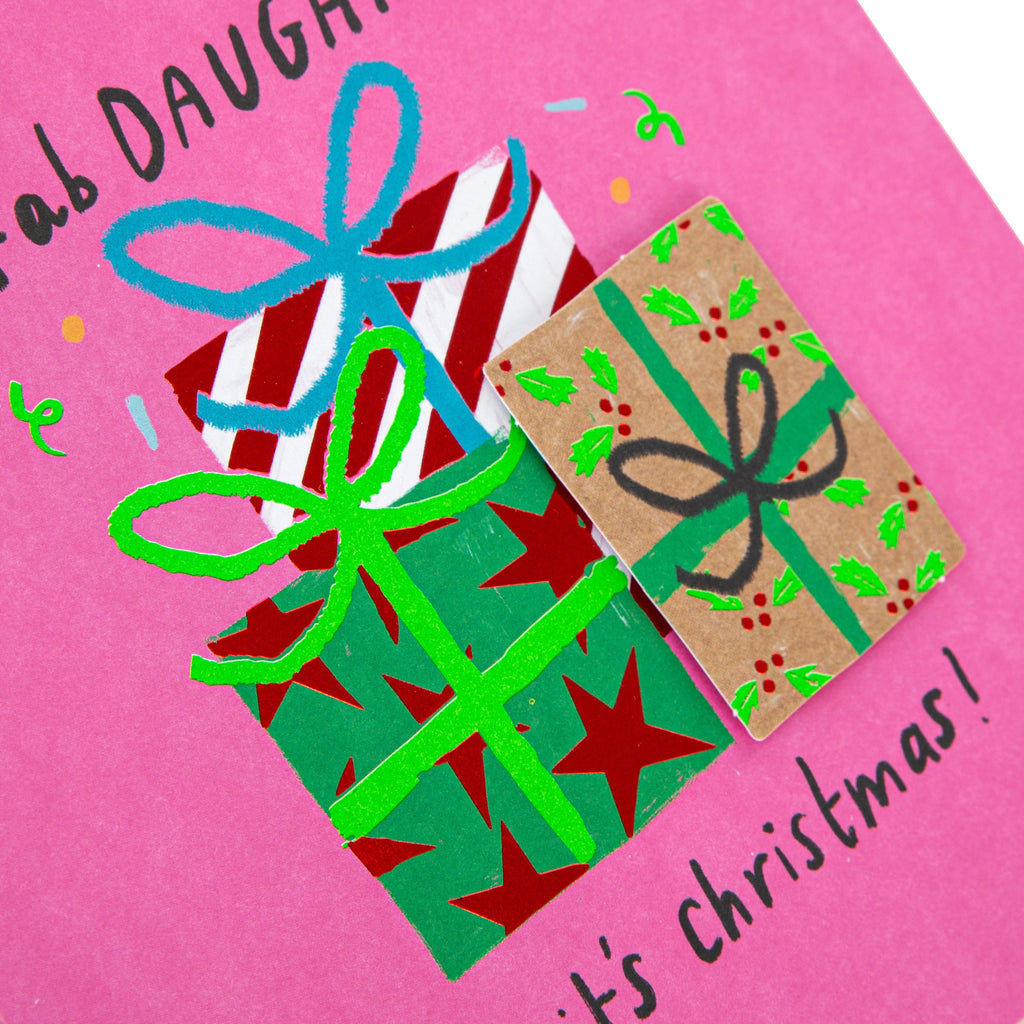 Christmas Card for Daughter - Fun Contemporary Foiled Design