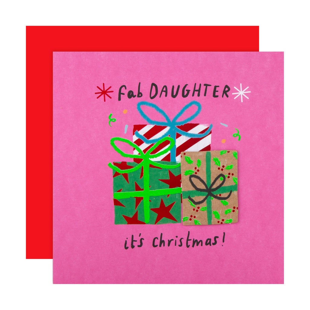 Christmas Card for Daughter - Fun Contemporary Foiled Design