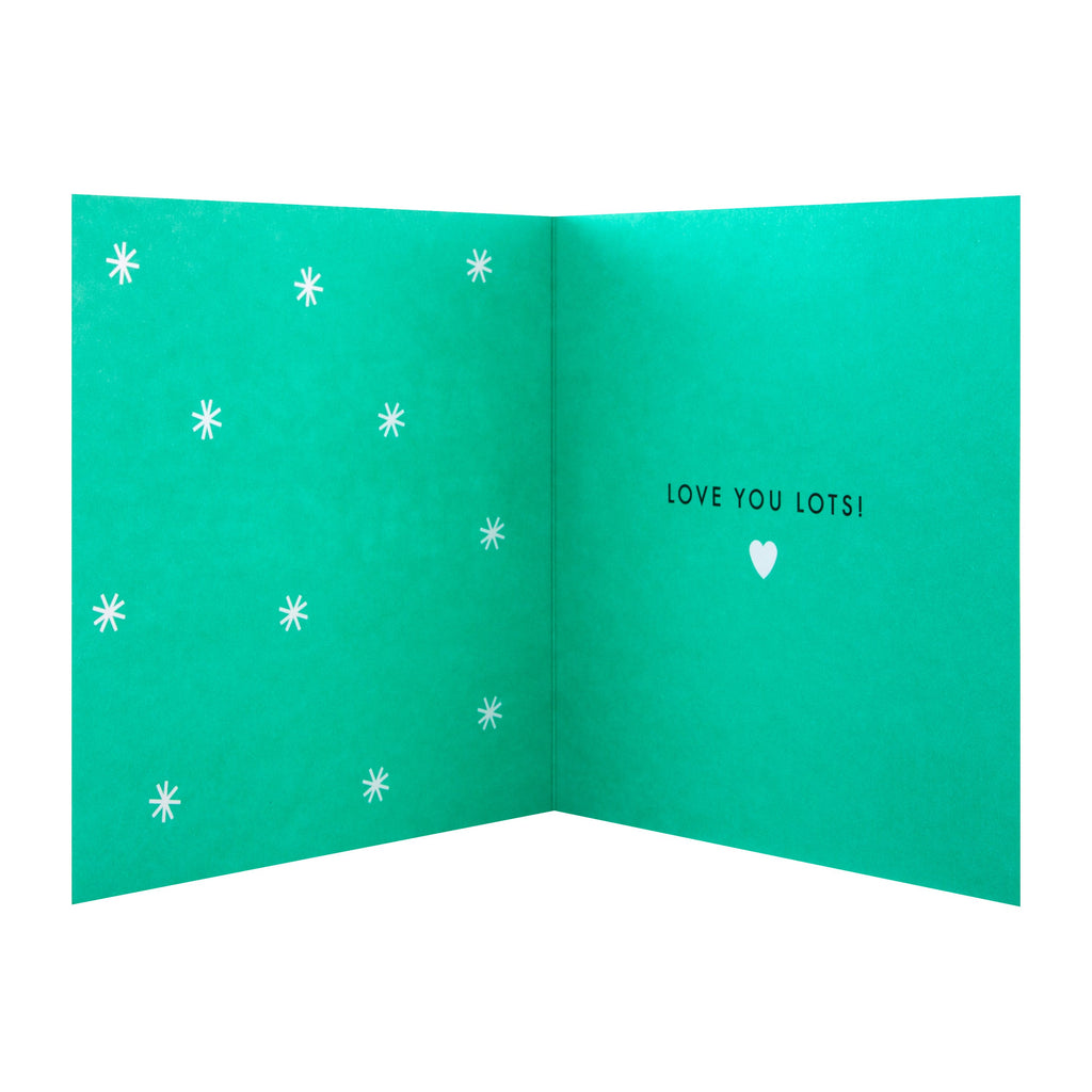 Christmas Card for Fiancée - Bold Colourful Design with Silver Star Attachment