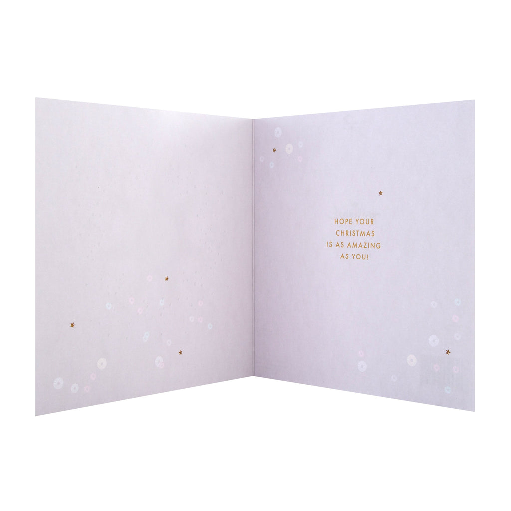 Christmas Card for Daughter - Contemporary Foil Embellished Star Design