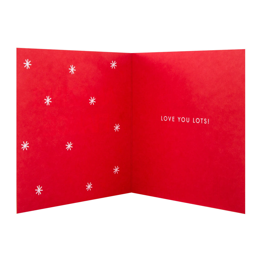 Christmas Card for Fiancé - Bold Colourful Design with Silver Star 3D Attachment