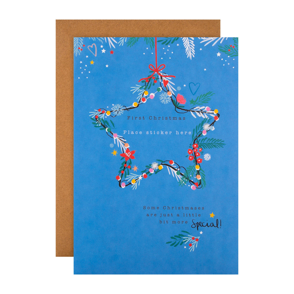 General Christmas Card - Festive Star Customizable Design