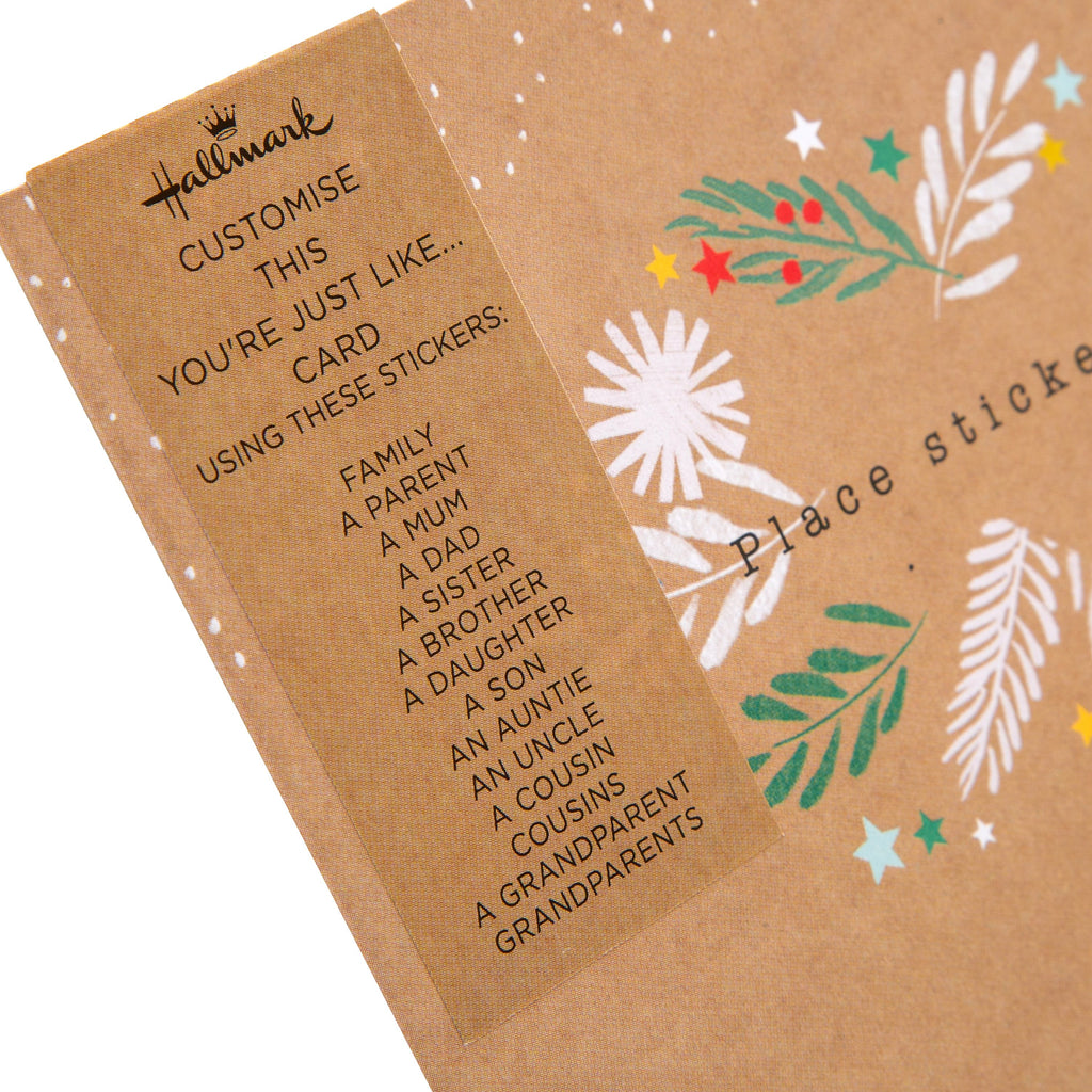 Customisable Christmas Card - Contemporary Presents Design with Sticker Inserts