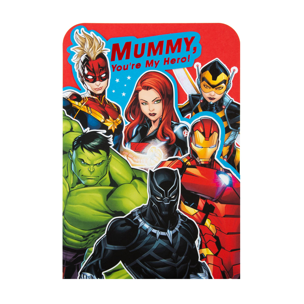 Birthday Card for Mummy - Die-cut Marvel Avengers Design