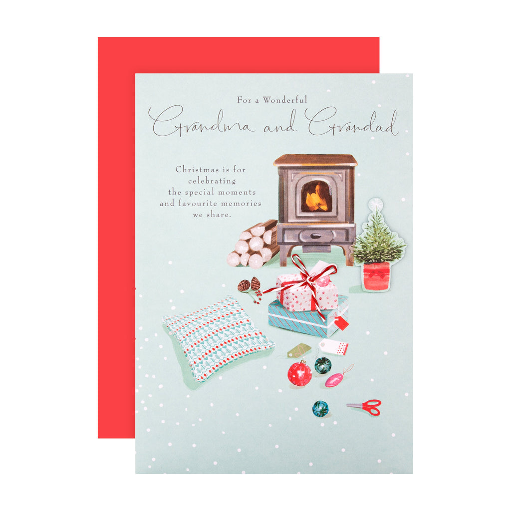 Christmas Card for Grandma and Grandad - Classic Lucy Cromwell Illustrated Design