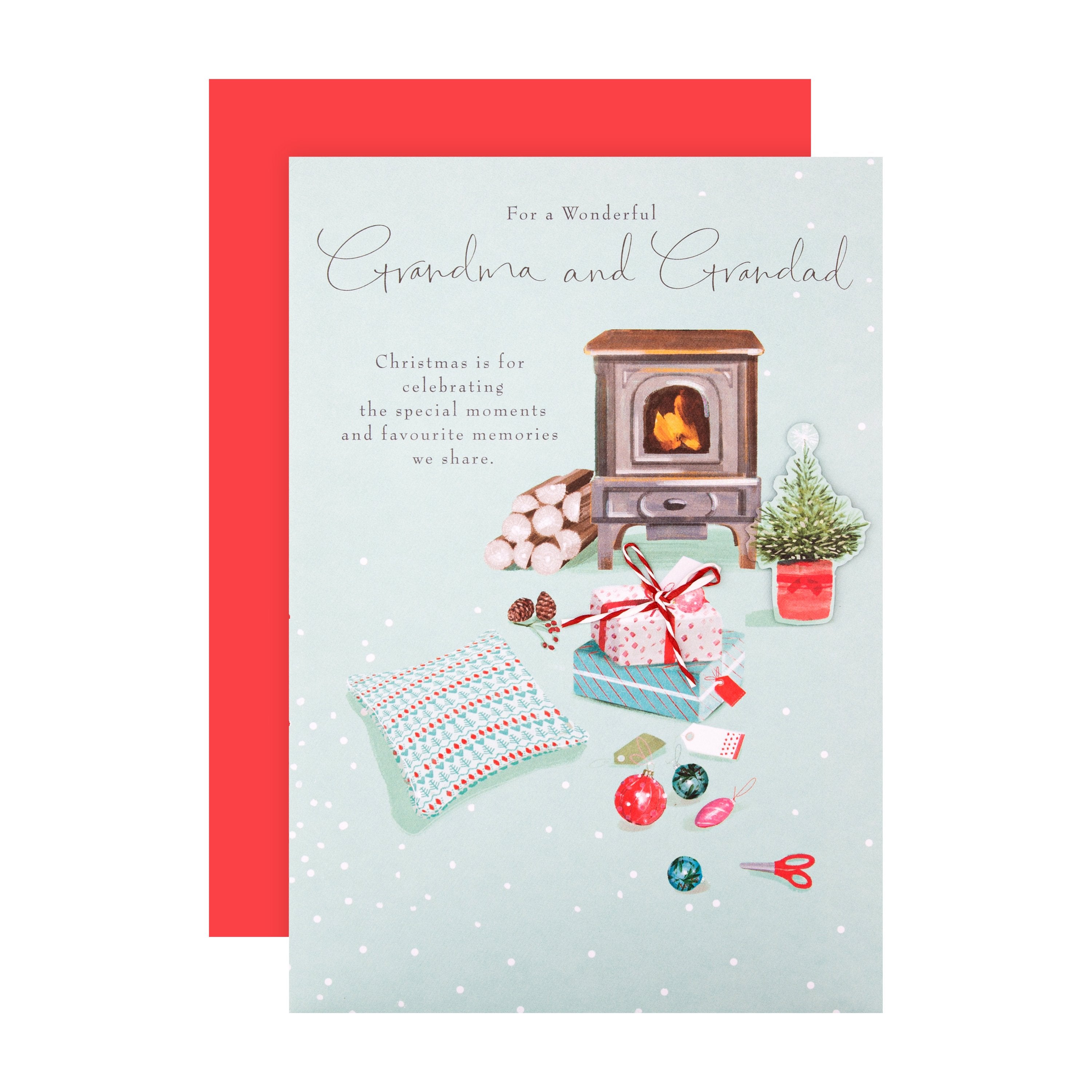 Christmas Card Grandma Grandad Classic Lucy Cromwell Illustrated Design