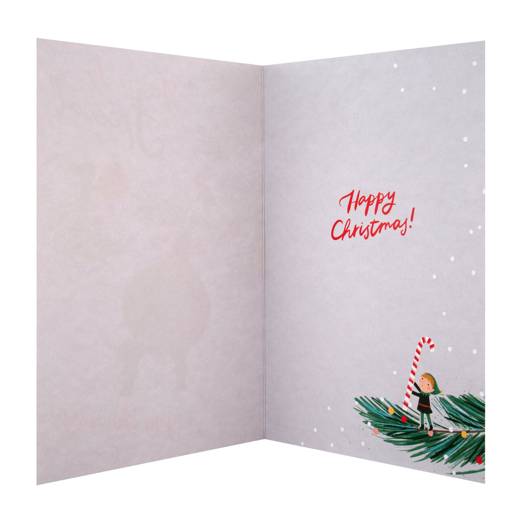 Christmas Card for Someone Special - Cute Baubles Design with Gold Foil and 3D Add On