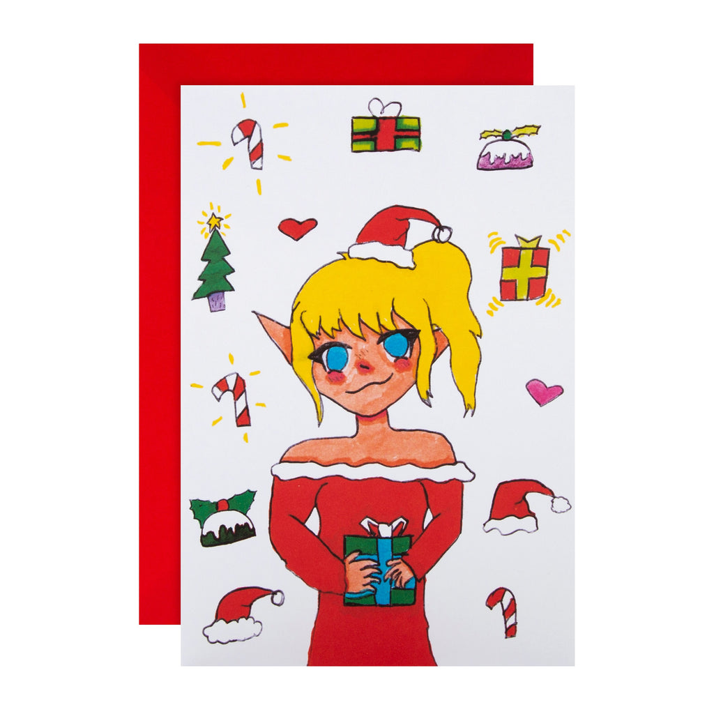 Charity Christmas Card - Illustrated Elf Design in association with Barnardo's