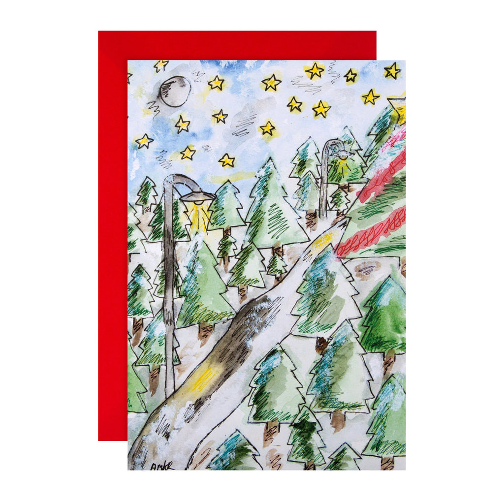 Charity Christmas Card - Illustrated Winter's Night Design in association with Barnardo's