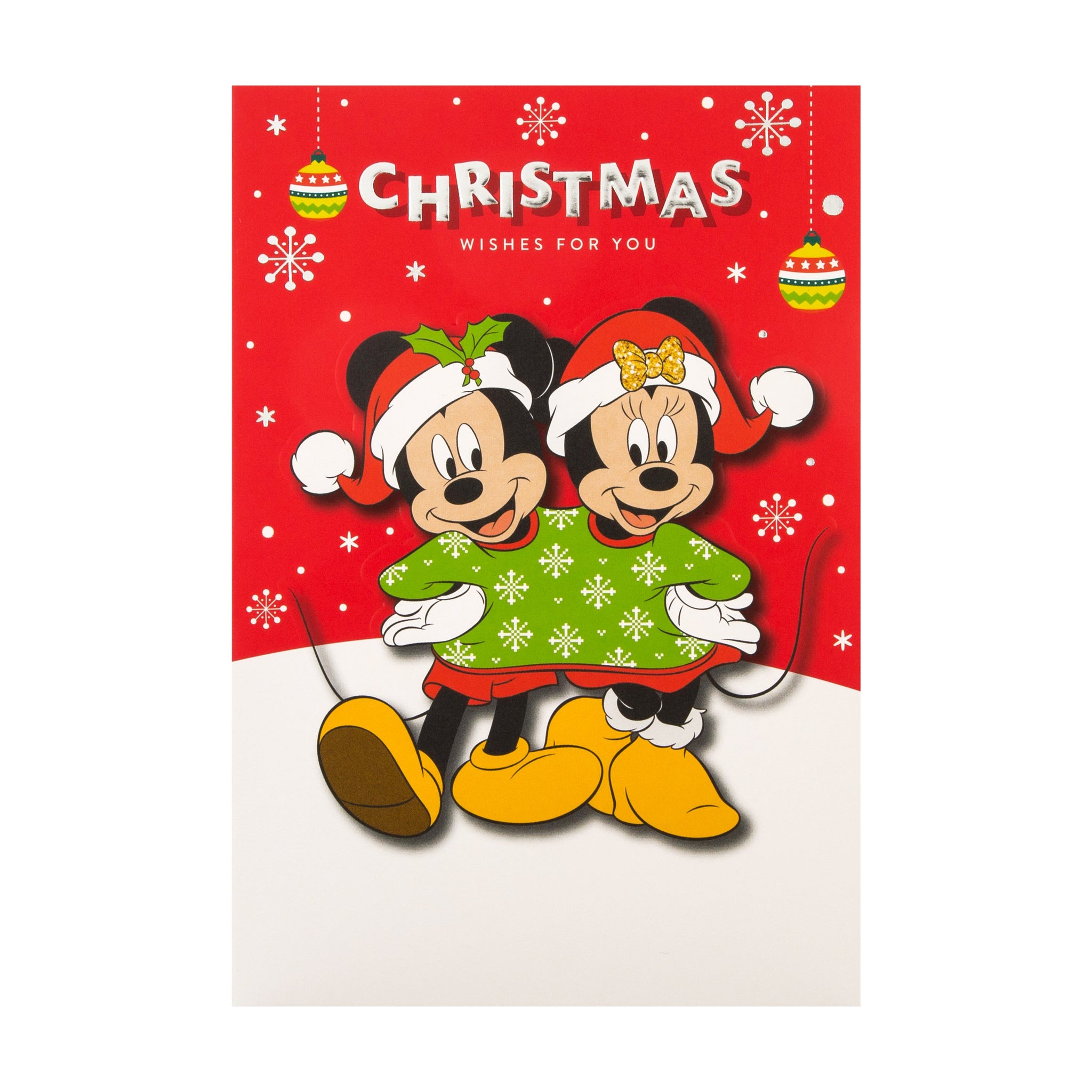 General Christmas Card - Cute Disney Mickey Mouse and Minnie Mouse