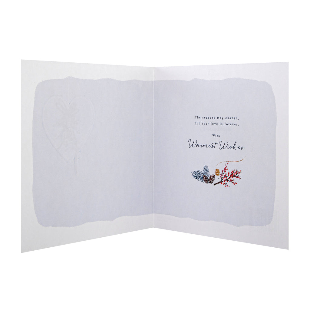 Wedding Congratulations Card - December Winter Design with Red Foil