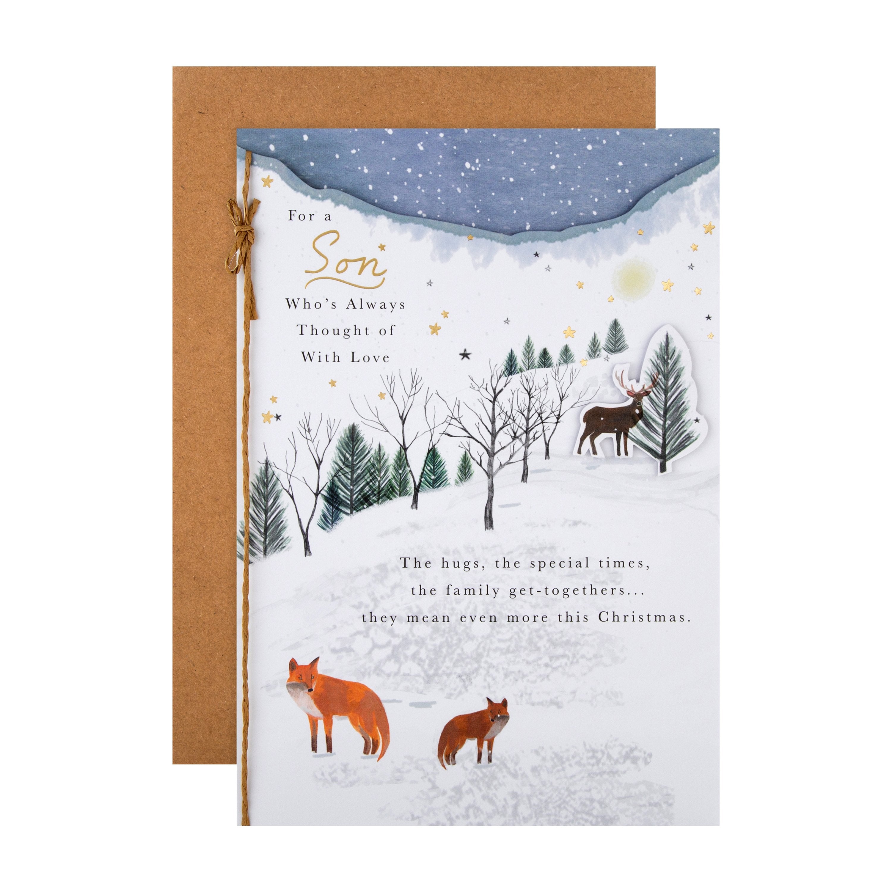 Christmas Card Son Die Cut Illustrated Design