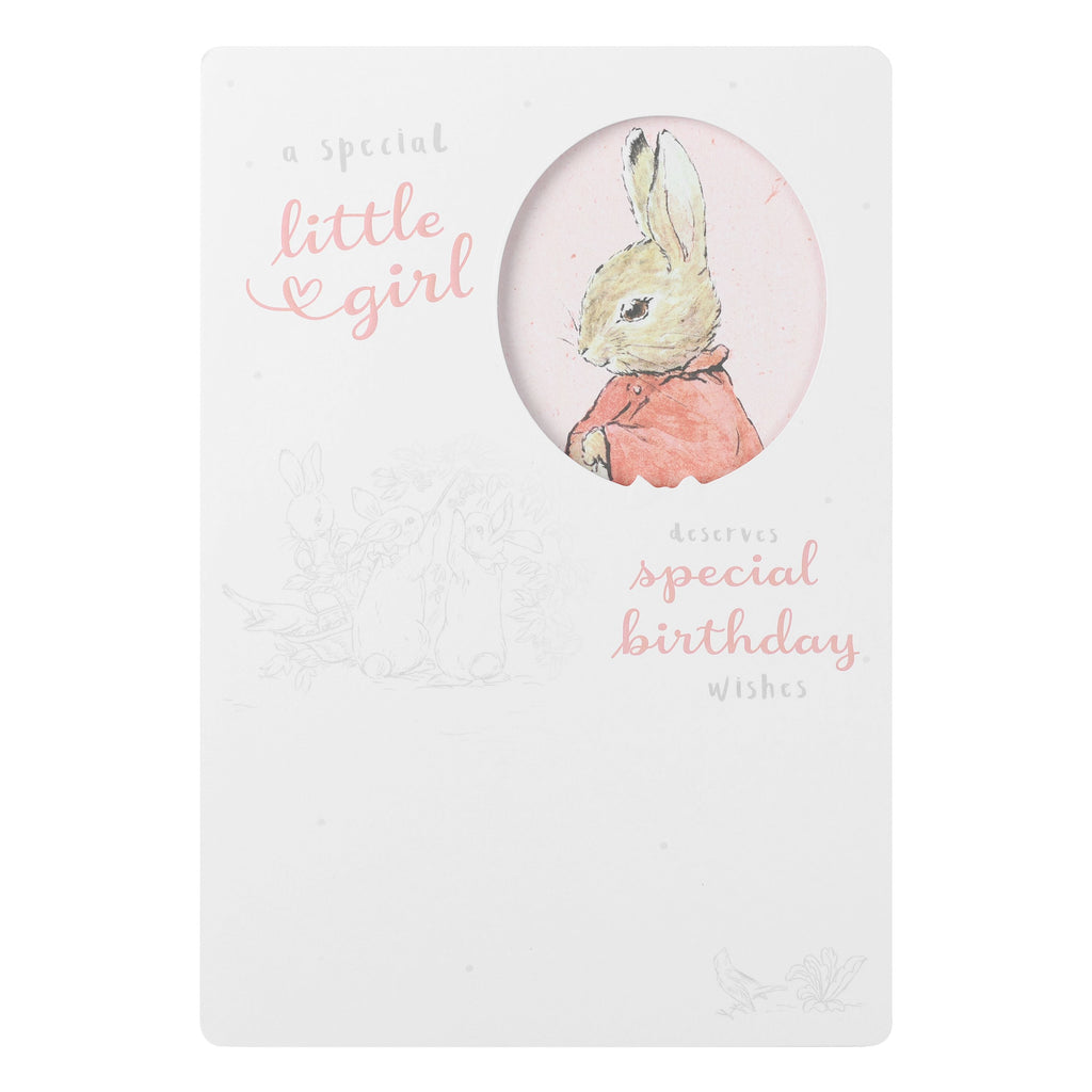 Birthday Card for a Special Little Girl - Die-cut Peter Rabbit™ Flopsy Bunny Design