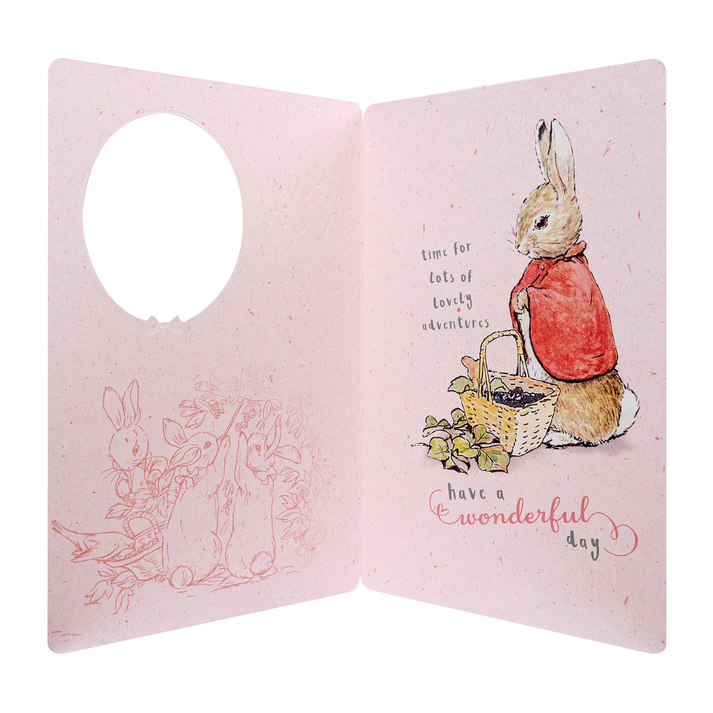 Birthday Card for a Special Little Girl - Die-cut Peter Rabbit™ Flopsy Bunny Design